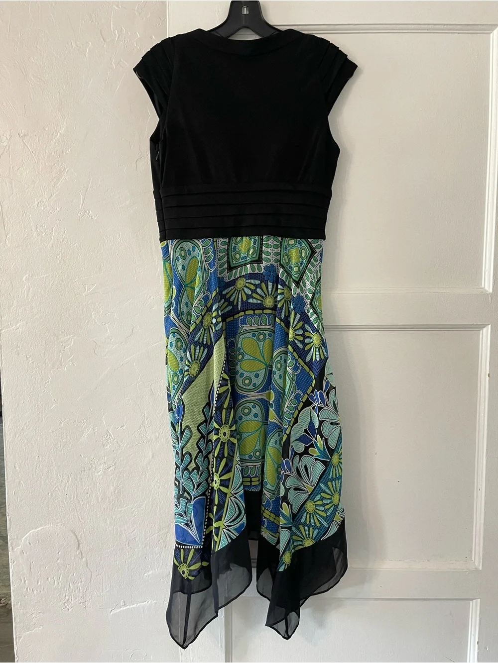 Vtg Y2K dressbarn printed asymmetrical dress